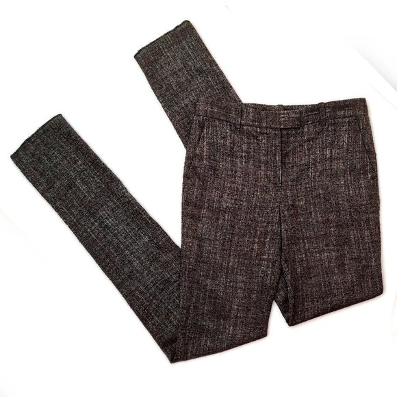 NWOT FENDI Wool Slim Trousers in Brown & White Tweed Small Pants Pantalon Petit - Picture 1 of 15